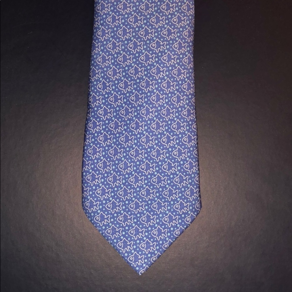 Boys Blue Vineyard Vines Fish Tie